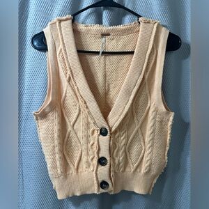 Free People Denson Cable Knit Sweater Vest